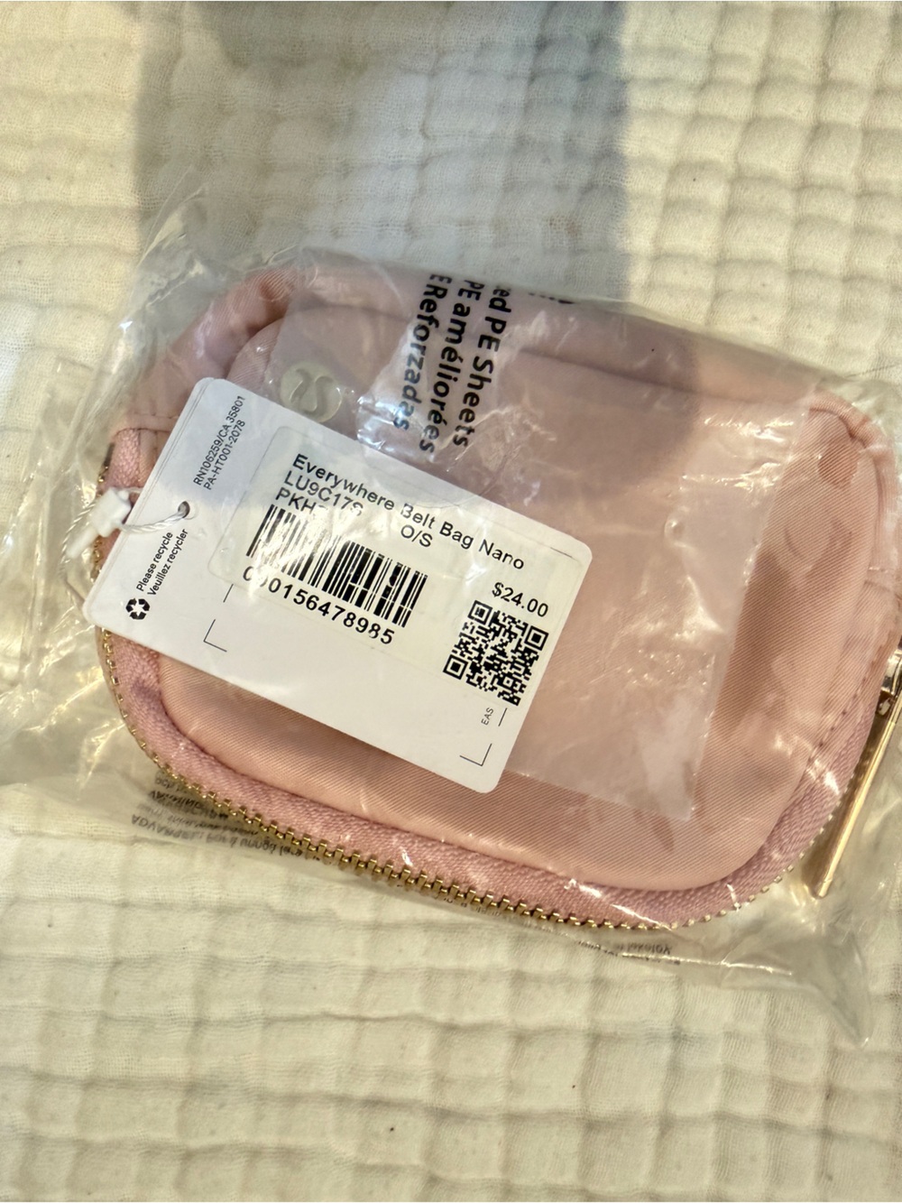 Lululemon Everywhere Belt Bag Nano Pink Haze /Gold NWT